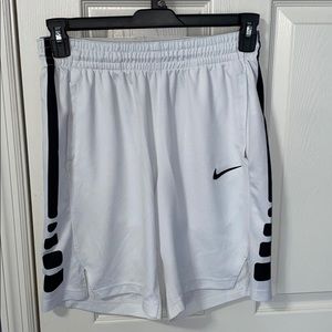 White Nike Elite Basketball Shorts